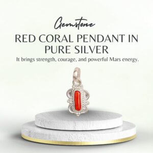 Red Coral Pendant 4.81 Ct in Pure Silver