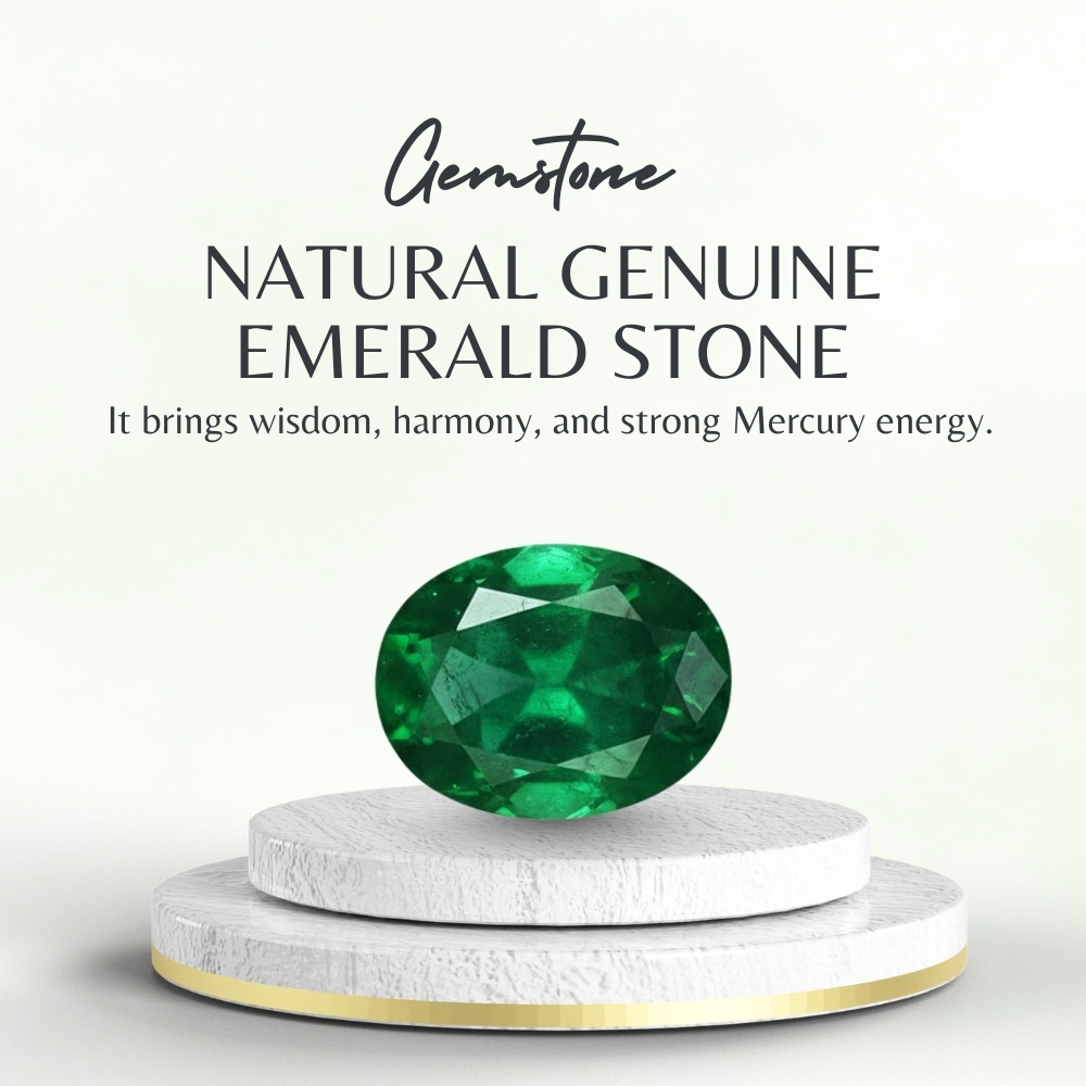 Natural Genuine Emerald Stone for Wisdom & Success